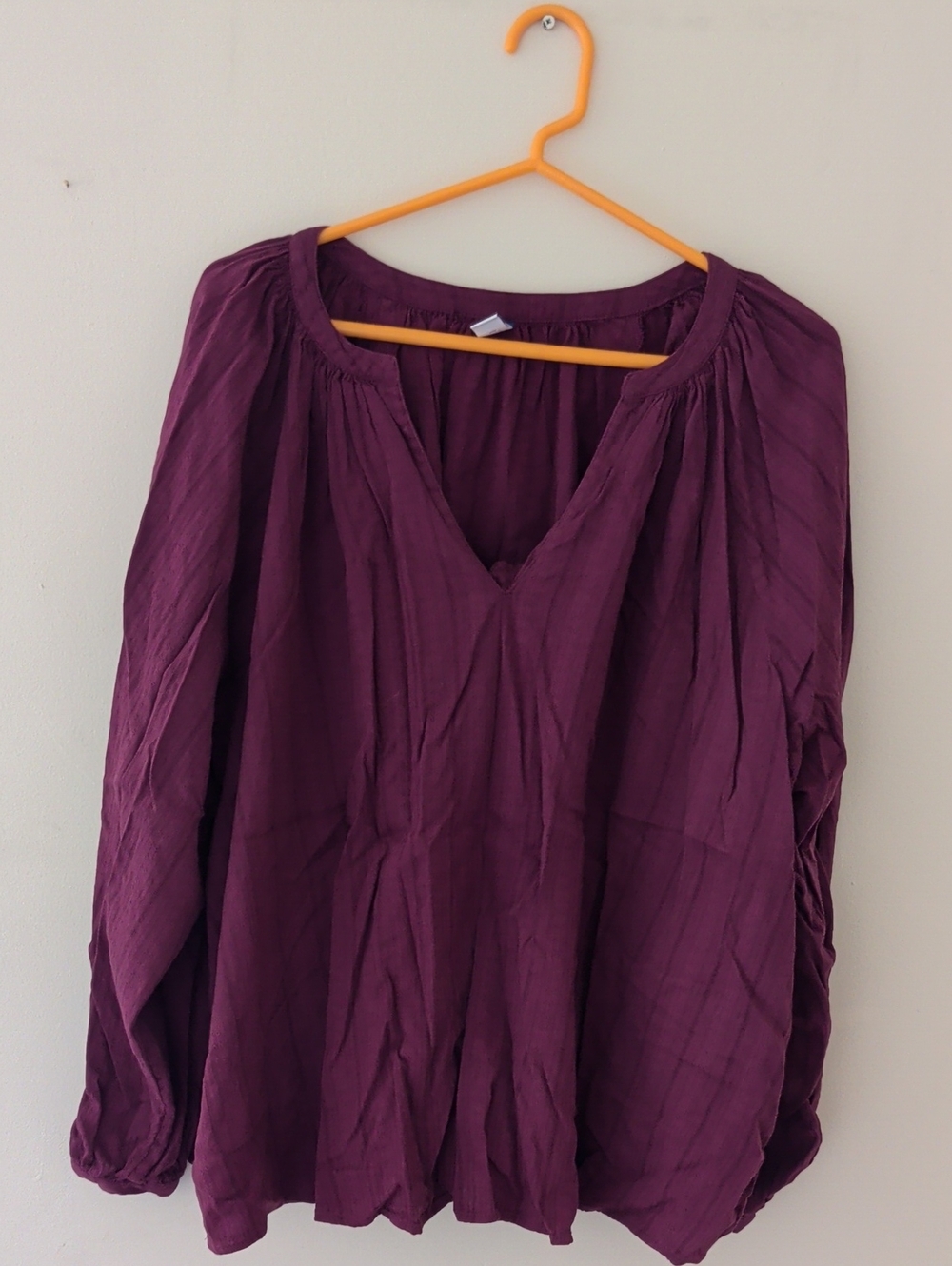 Old Navy Women's Plum V-Neck Peasant Blouse